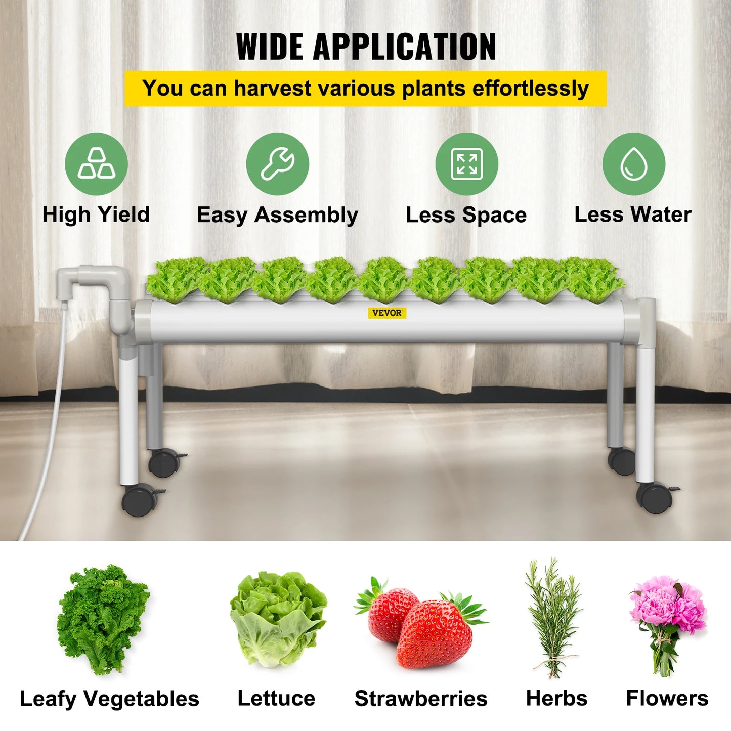 Hydroponic Grow Kit  36/54/72/90/108 Sites 1/2/3/4 Layers 4/6/8/10/12 Pipes Vegetables Lawn & Garden