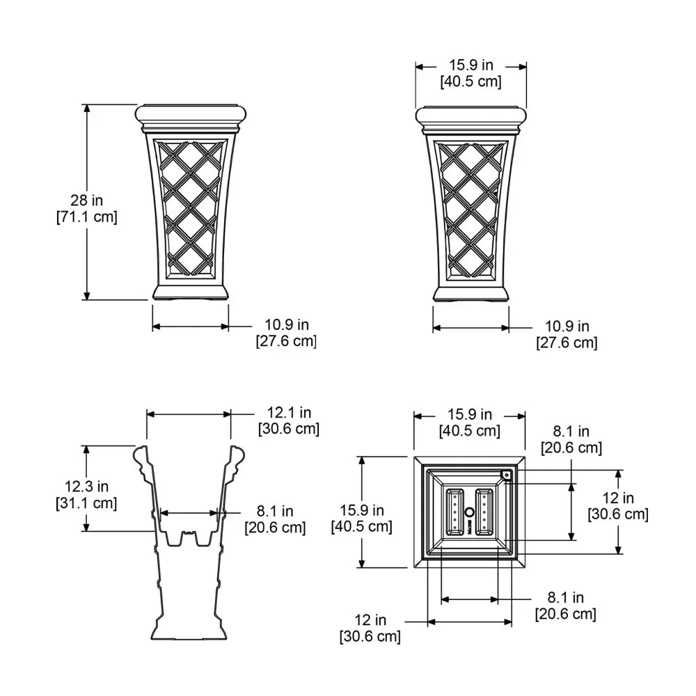 Tall Self-Watering Polyethylene Planter White