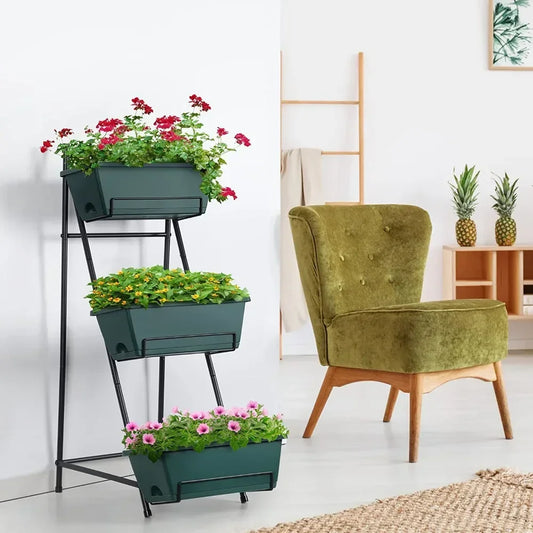 Vertical Raised Garden Bed 4 Tiers Planter Box Freestanding Garden Planter