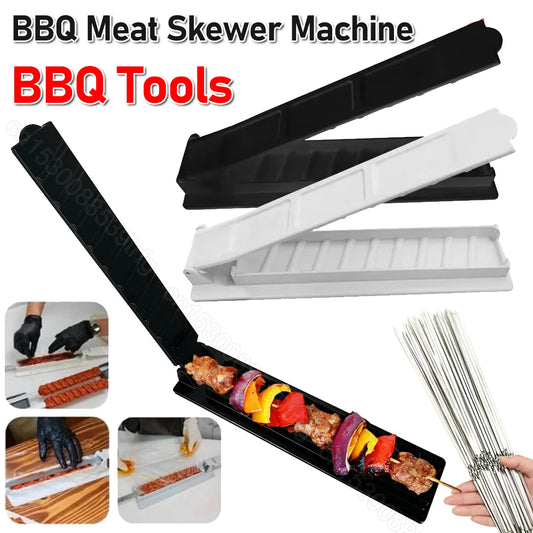 Kebab Maker Press Single Row Barbecue Meat Skewers Grill Reusable Convenient Picnic Camping BBQ Accessories Tool Kitchen Gadget