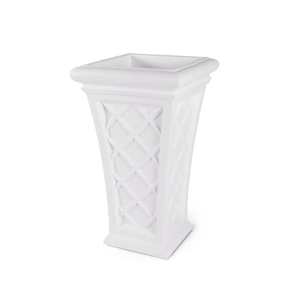 Tall Self-Watering Polyethylene Planter White