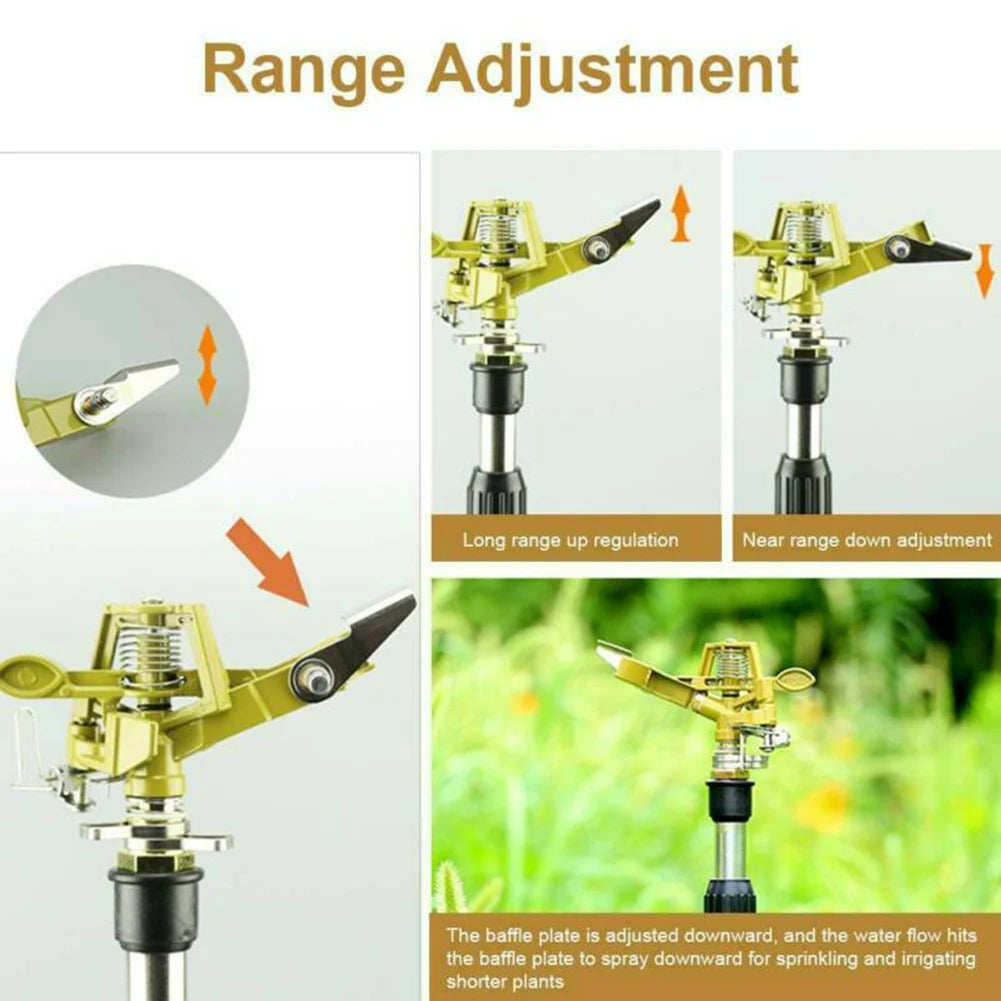 1-4PCS Garden Rotating Rocker Impact Sprinkler 1/2 inch Male Thread Brass Lawn Watering Adjustable Nozzle Irrigation Sprinkler