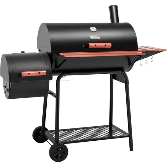 Royal Gourmet CC1830W 30 Barrel Charcoal Grill with Side Table, 627 Square Inches.